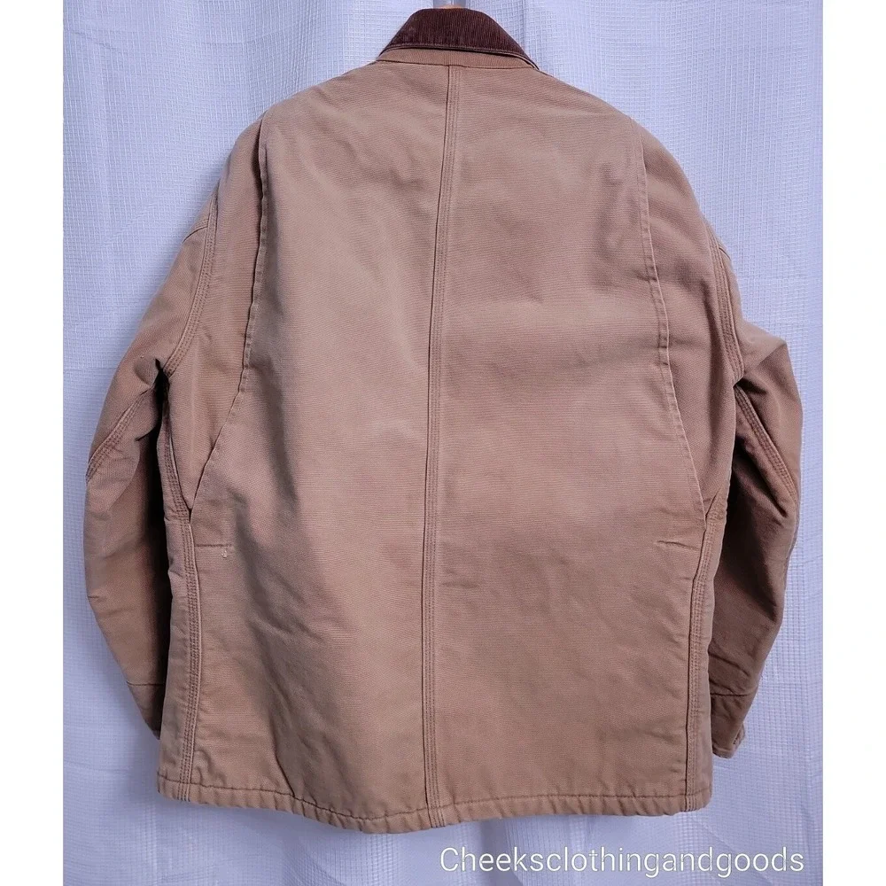 Vintage Carhartt Blanket Lined Chore Work Duck Jacket size 46 Made in USA